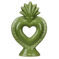 Décoration à poser grès coeur 13,5xH20,5cm (2 modèles violet ou vert) < Gifi Sale