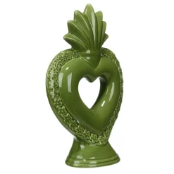 Décoration à poser grès coeur 13,5xH20,5cm (2 modèles violet ou vert) < Gifi Sale