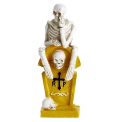 Décoration à poser Halloween squelette sur tombe H21,5cm (2 modèles)
