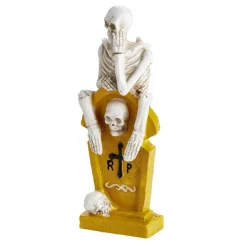 Décoration à poser Halloween squelette sur tombe H21,5cm (2 modèles)