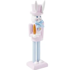 Décoration à poser lapin casse noisette pastel H25cm (2 modèles bleu ou rose) < Gifi