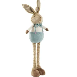 Décoration à poser lapin rétactable jambes extensibles H115cm (2 modèles)