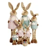 Décoration à poser lapin rétactable jambes extensibles H75cm (2 modèles)