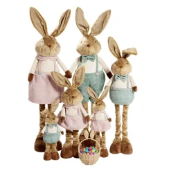 Décoration à poser lapin rétactable jambes extensibles H75cm (2 modèles)