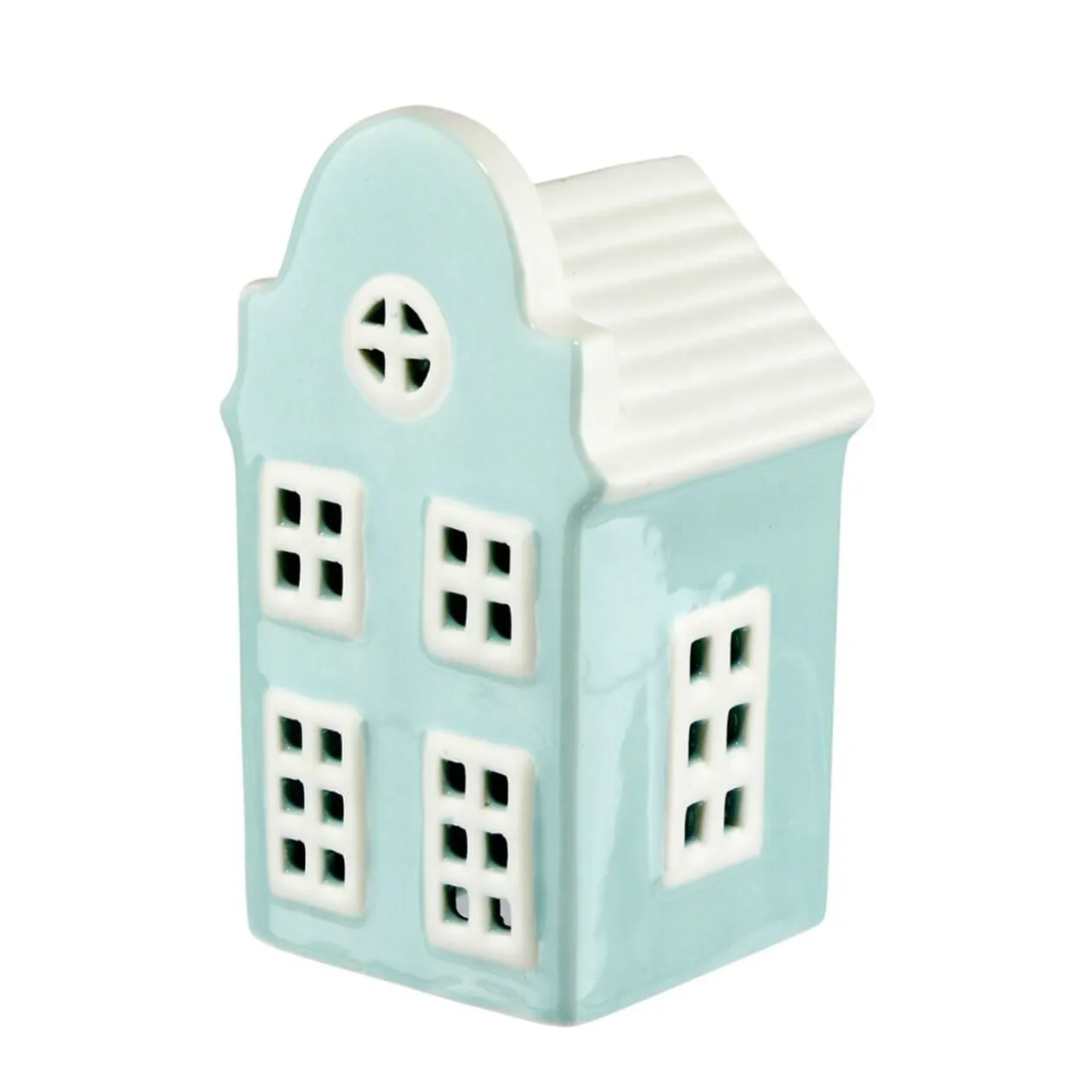 Décoration à poser maisonnette en dolomite 6x6xH11,5cm (2 modèles)