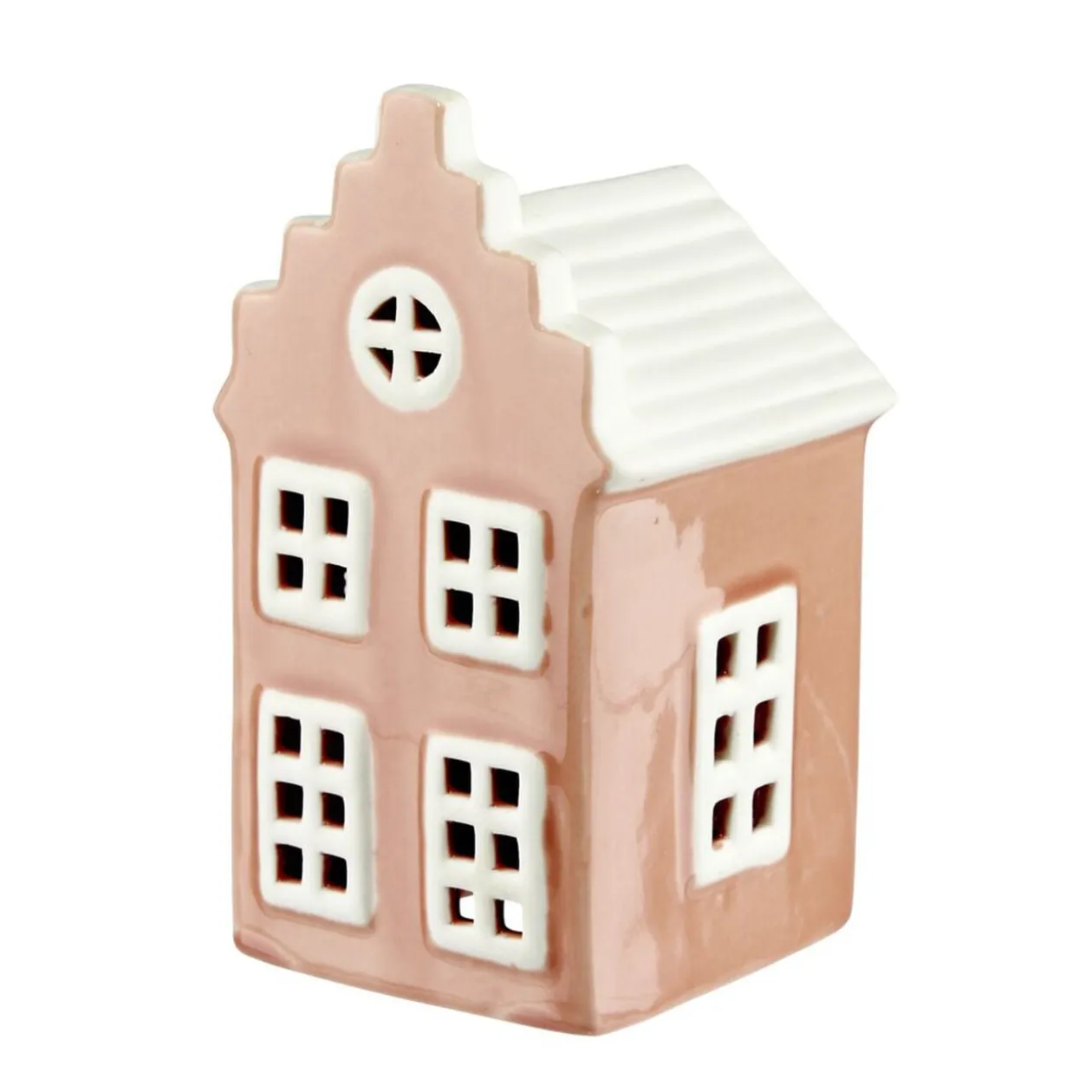 Décoration à poser maisonnette en dolomite 6x6xH11,5cm (2 modèles)