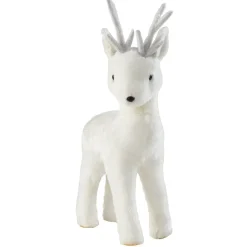 Décoration à poser renne debout H36 cm blanc
