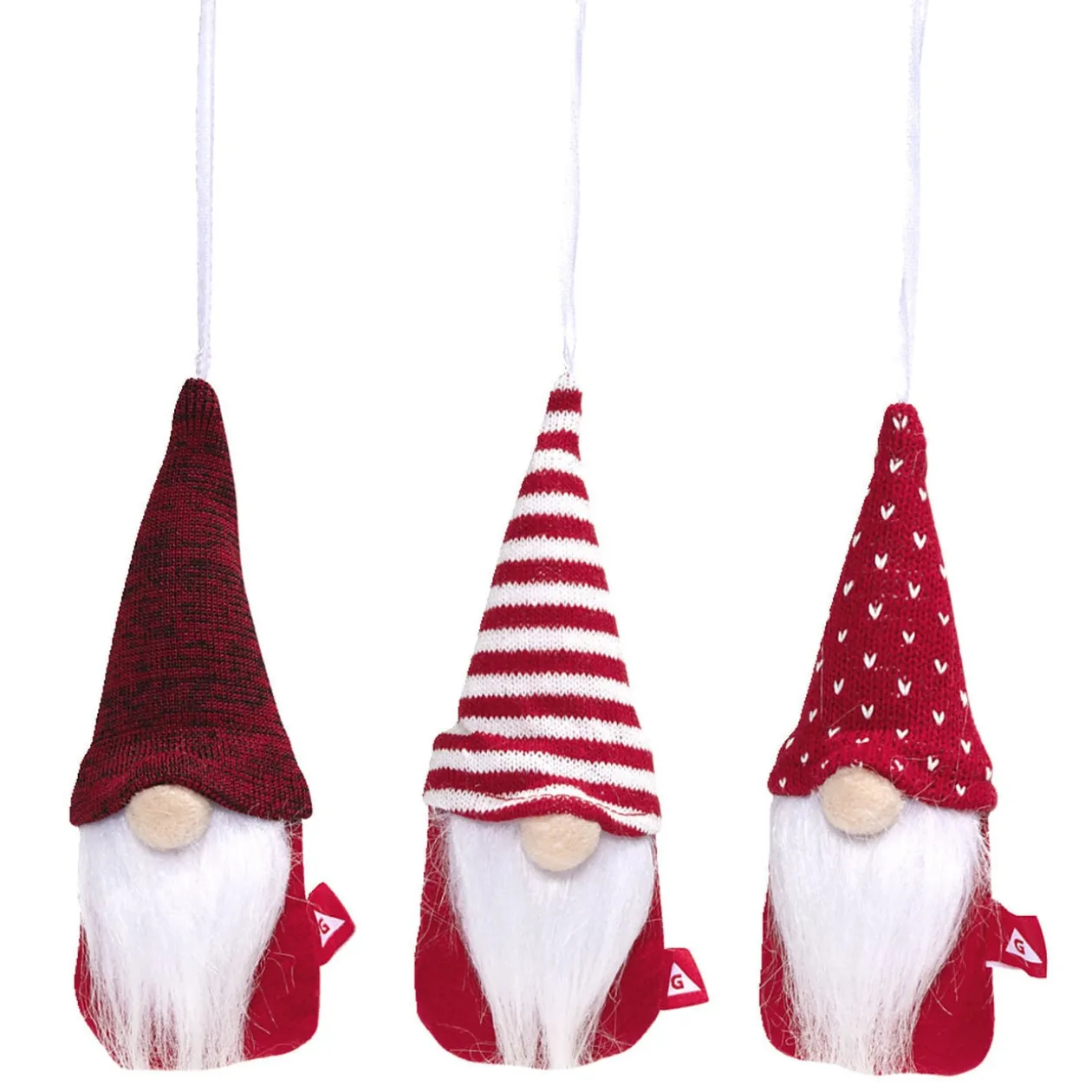 Décoration sapin de Noël gnome x3 à suspendre (3 modèles)