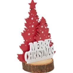 Décoration sapin de Noël sur rondin de bois Merry Christmas Ø6,2xH7,4cm < Gifi Online