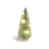 Décoration sapin vert lumineux LED blanc chaud H16cm à piles