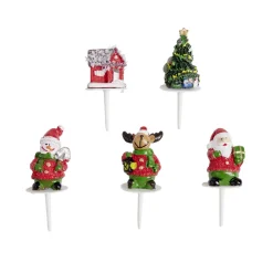 Décorations pour bûche de Noël à piquer thème Noël 5 pièces < Gifi New
