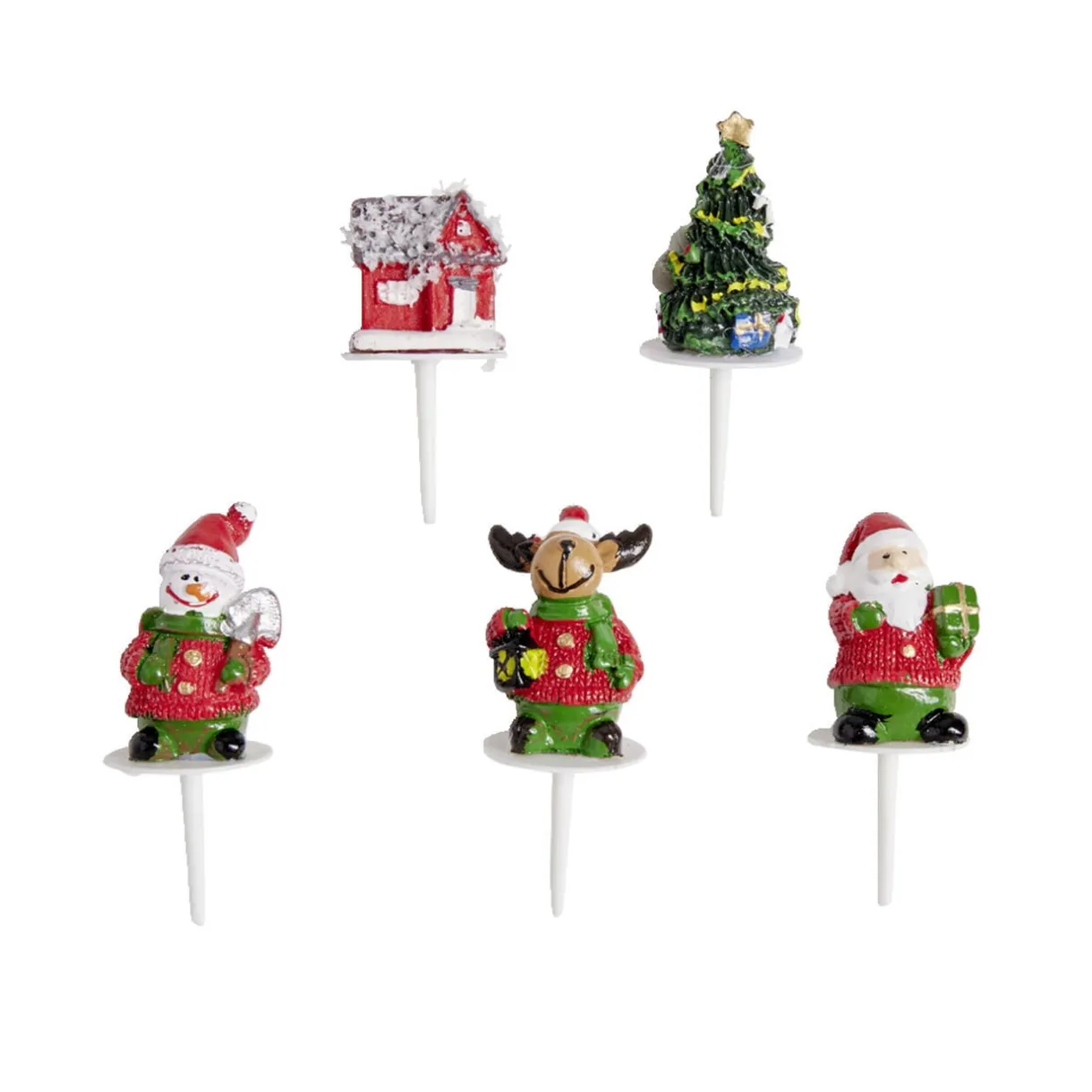 Décorations pour bûche de Noël à piquer thème Noël 5 pièces < Gifi New