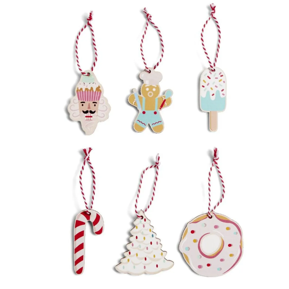 Décoration à suspendre Noël en bois Candyland 6 pièces < Gifi Hot