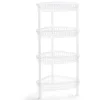 Desserte d'angle 4 niveaux plastique transparent 38x33xH82cm