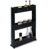 Desserte de cuisine à roulettes 3 niveaux noir 54,5x12,5xH72cm < Gifi Outlet