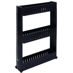Desserte de cuisine à roulettes 3 niveaux noir 54,5x12,5xH72cm < Gifi Outlet