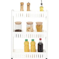 Desserte de cuisine étroite à 3 niveaux 55x12xH72cm