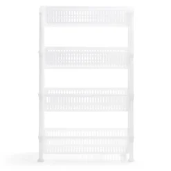 Desserte 4 niveaux plastique transparent 50x19,5xH82cm