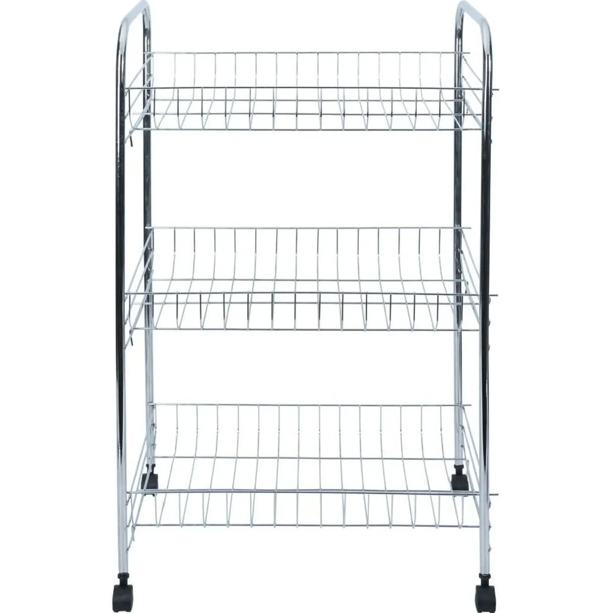 Desserte à roulettes 3 niveaux métal gris 41x26,5xH61,5cm < Gifi New