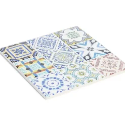 Dessous de plat carré céramique design carreau de ciment 15,2x15,2cm < Gifi Sale
