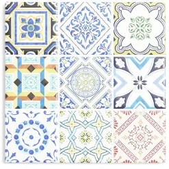 Dessous de plat carré céramique design carreau de ciment 15,2x15,2cm < Gifi Sale