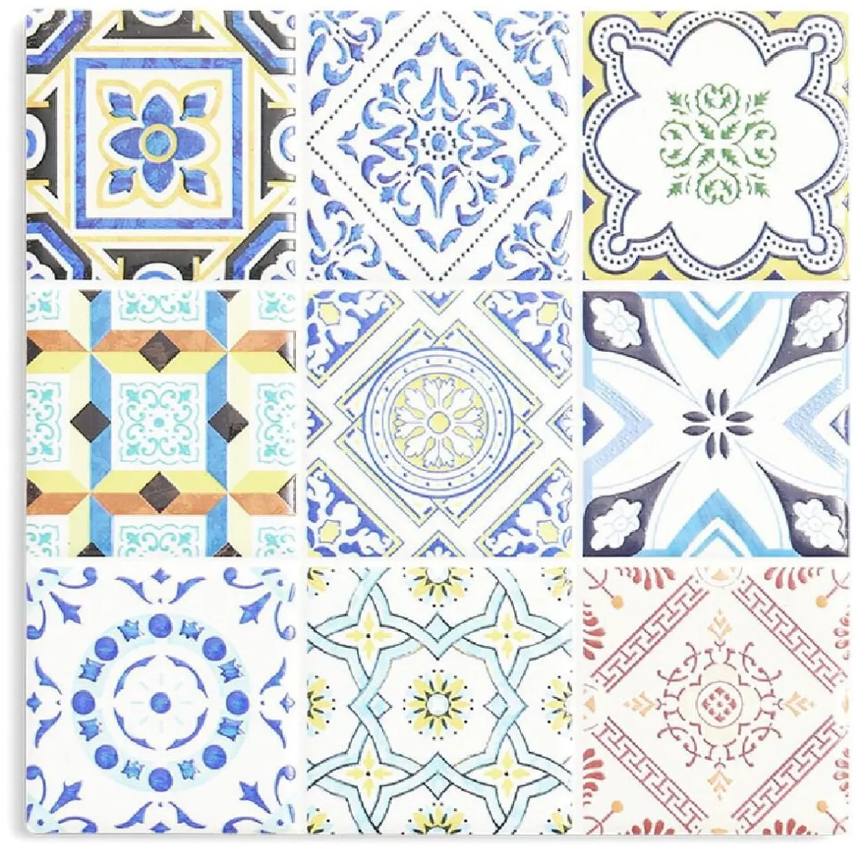 Dessous de plat carré céramique design carreau de ciment 15,2x15,2cm < Gifi Sale