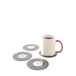 Dessous de verre forme vinyle Ø10,5cm 4 pièces < Gifi Sale