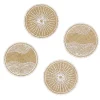 Dessous de verre jute naturel et blanc Ø8,5cm x4 < Gifi