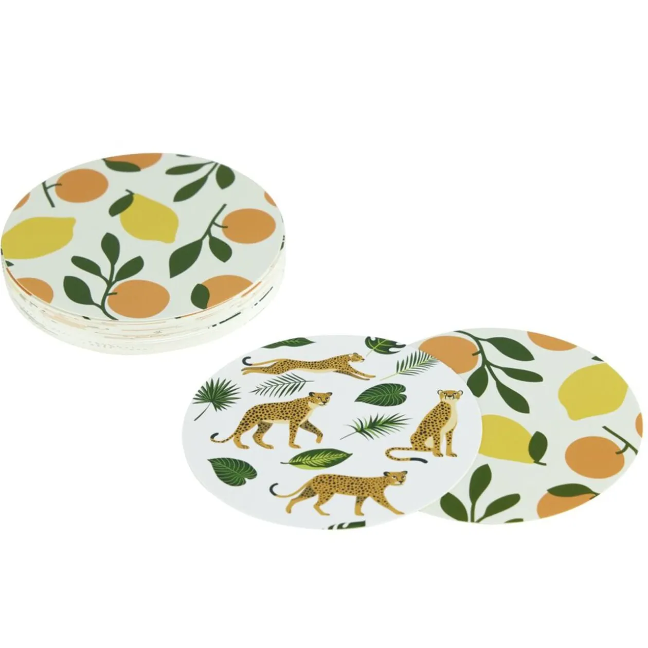 Dessous de verre x40 papier motif nature Ø9cm
