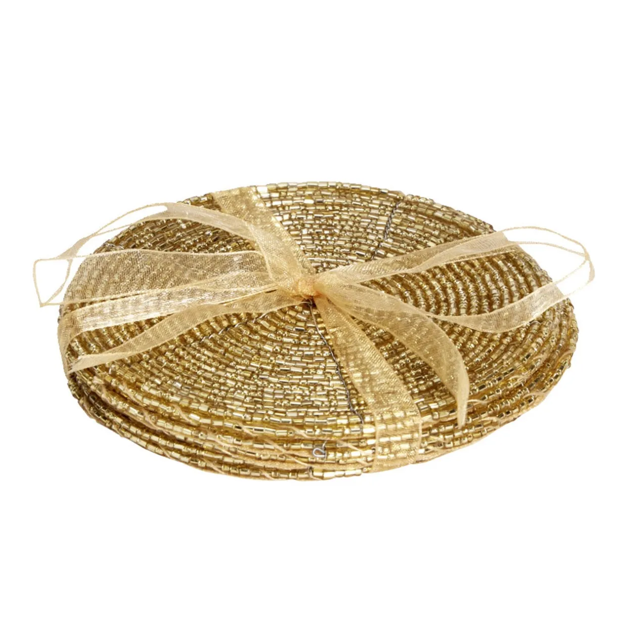 Dessous de verre x4 perle doré Ø10cm < Gifi Discount