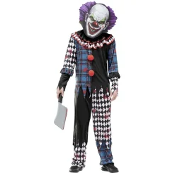 Déguisement adulte clown ensanglanté damier Halloween