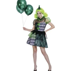 Déguisement adulte Halloween clown robe serre-tête collier - Taille L
