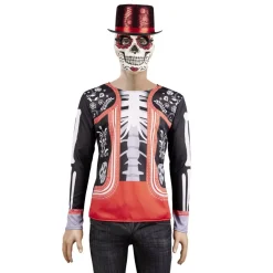 Déguisement adulte Halloween squelette tshirt Taille unique