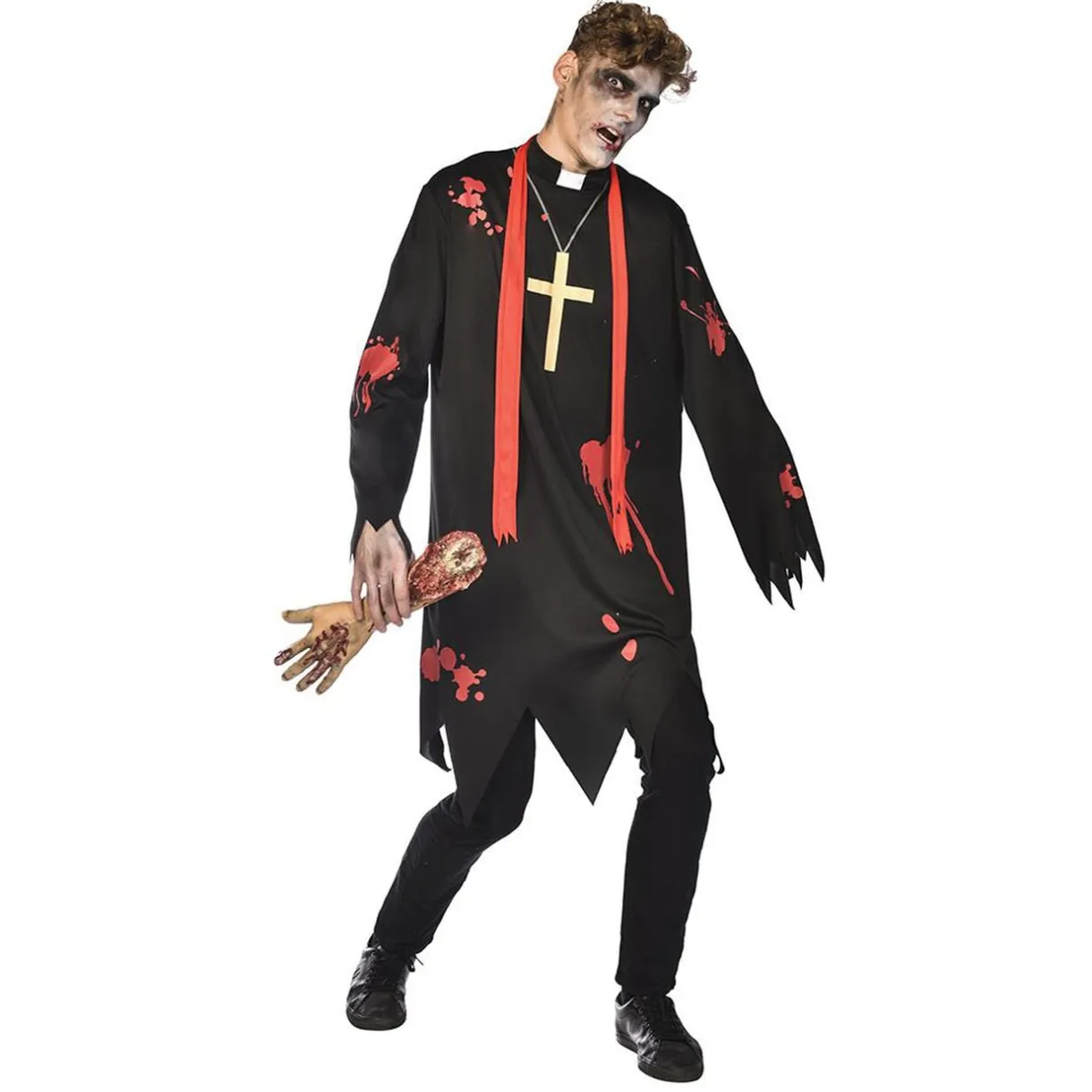 Déguisement adulte Halloween prêtre zombie Taille unique < Gifi Discount