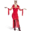 Déguisement adulte Halloween diablesse robe serre-tête rouge - Taille M