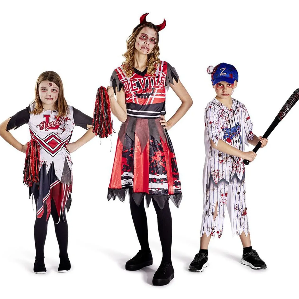 Déguisement adulte Halloween pompom girl robe et serre-tête - Taille S