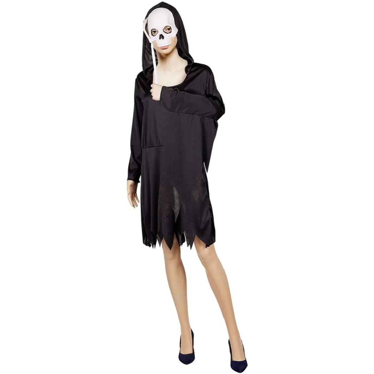 Déguisement adulte Halloween squelette robe et masque à tenir Taille M < Gifi Online