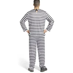 Déguisement adulte prisonnier rayé noir blanc - Taille M
