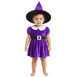 Déguisement bébé fille sorcière robe et chapeau polyester violet 18/24mois < Gifi Discount