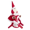 Déguisement chien Père Noël à califourchon rouge et blanc - Taille L