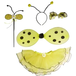 Déguisement enfant Abeille jaune noir antennes ailes jupon