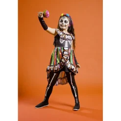 Déguisement enfant Dia de los Muertos squelette robe collant 7/10ans < Gifi Outlet