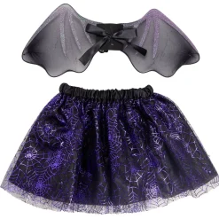 Déguisement enfant fille chauve-souris 2 pièces noir et violet taille unique
