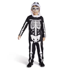 Déguisement enfant Halloween squelette combinaison et cagoule 4/6ans < Gifi