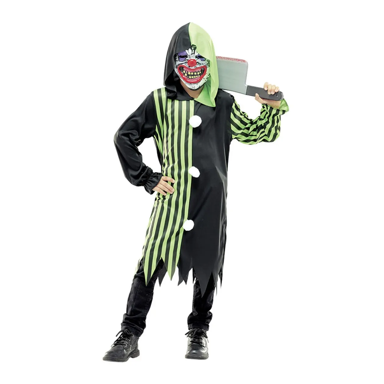 Déguisement enfant Halloween clown masque et tunique 7/10ans