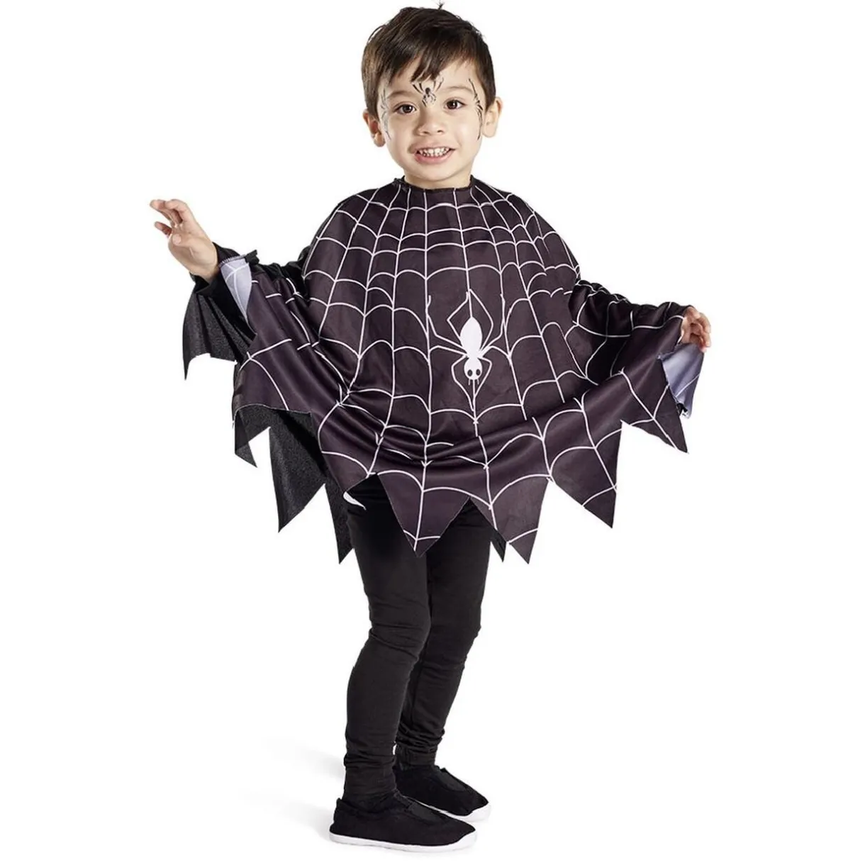 Déguisement enfant Halloween araignée poncho noir et blanc TU < Gifi Sale