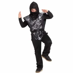 Déguisement enfant Halloween ninja imprimé crâne effet 3D 4/6 ans