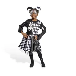 Déguisement enfant Halloween arlequin noir et blanc robe 11/14ans < Gifi Hot