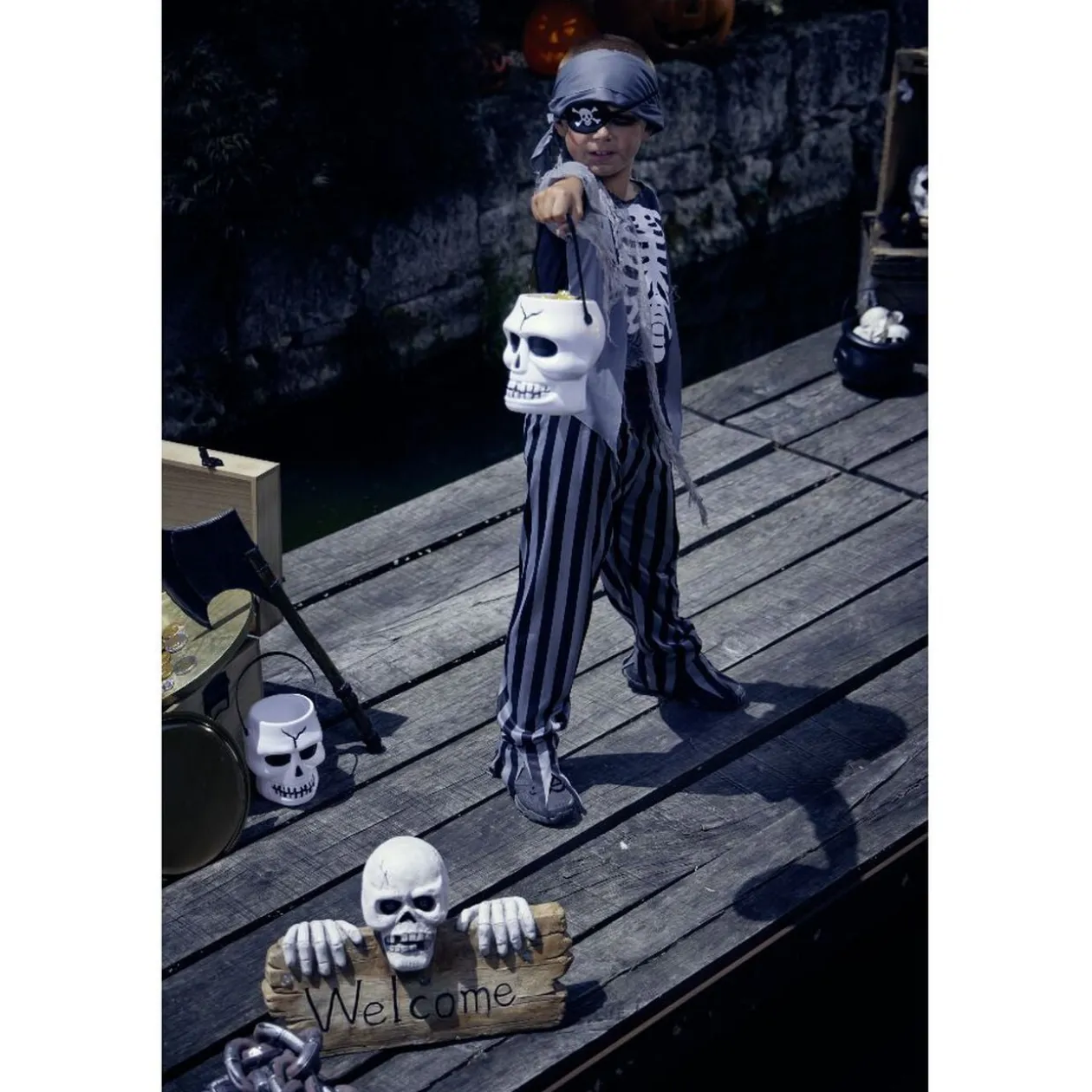 Déguisement enfant Halloween costume pirate zombie 7/10 ans