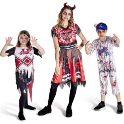 Déguisement enfant Halloween pompom girl tshirt jupe 7/10ans